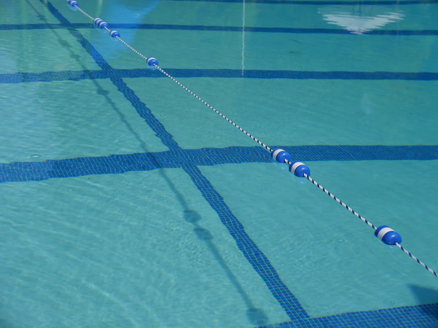 School and competition swimming pool with lap lanes