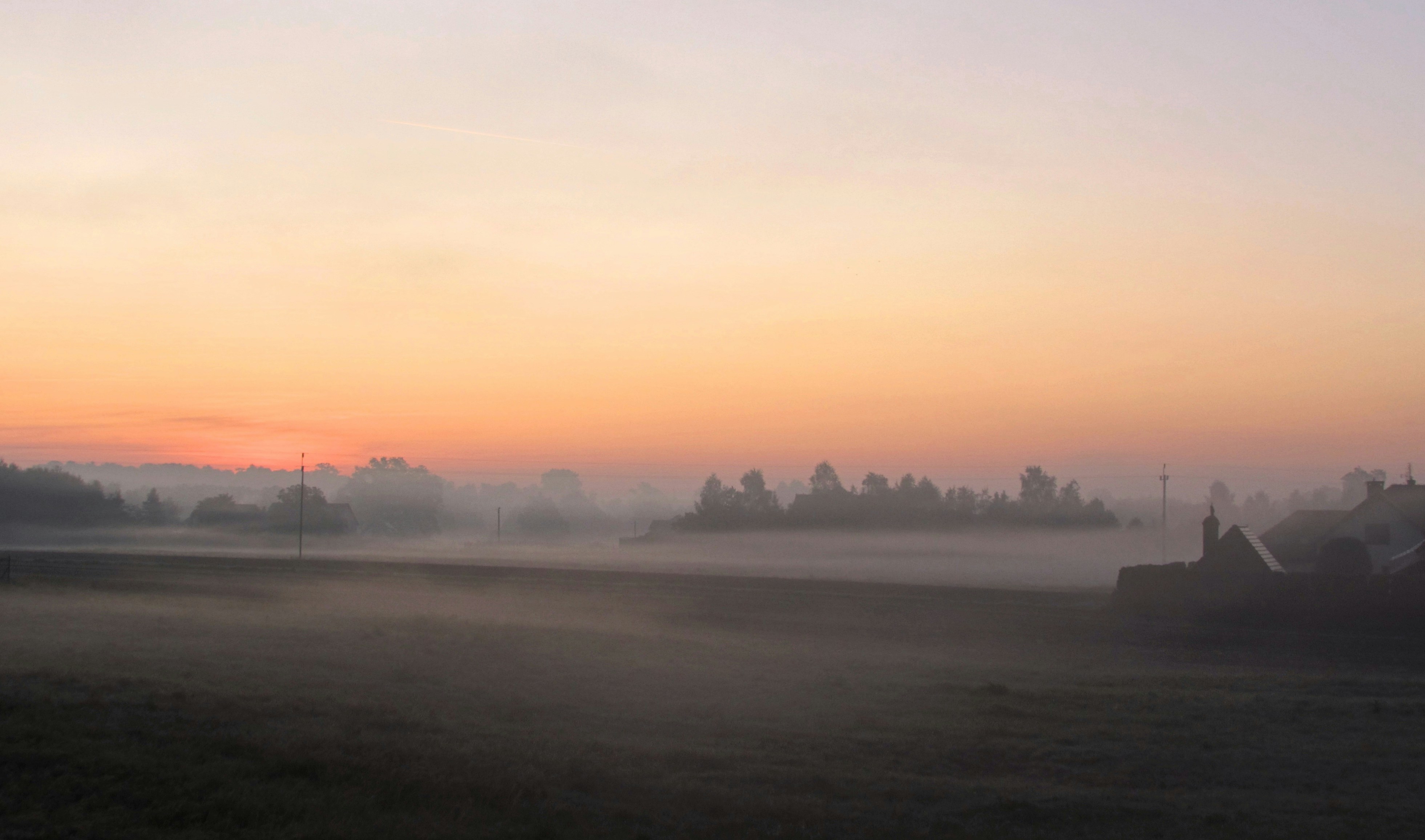 Morning fog above fields