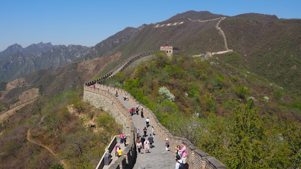 people walking on Great Wall of China