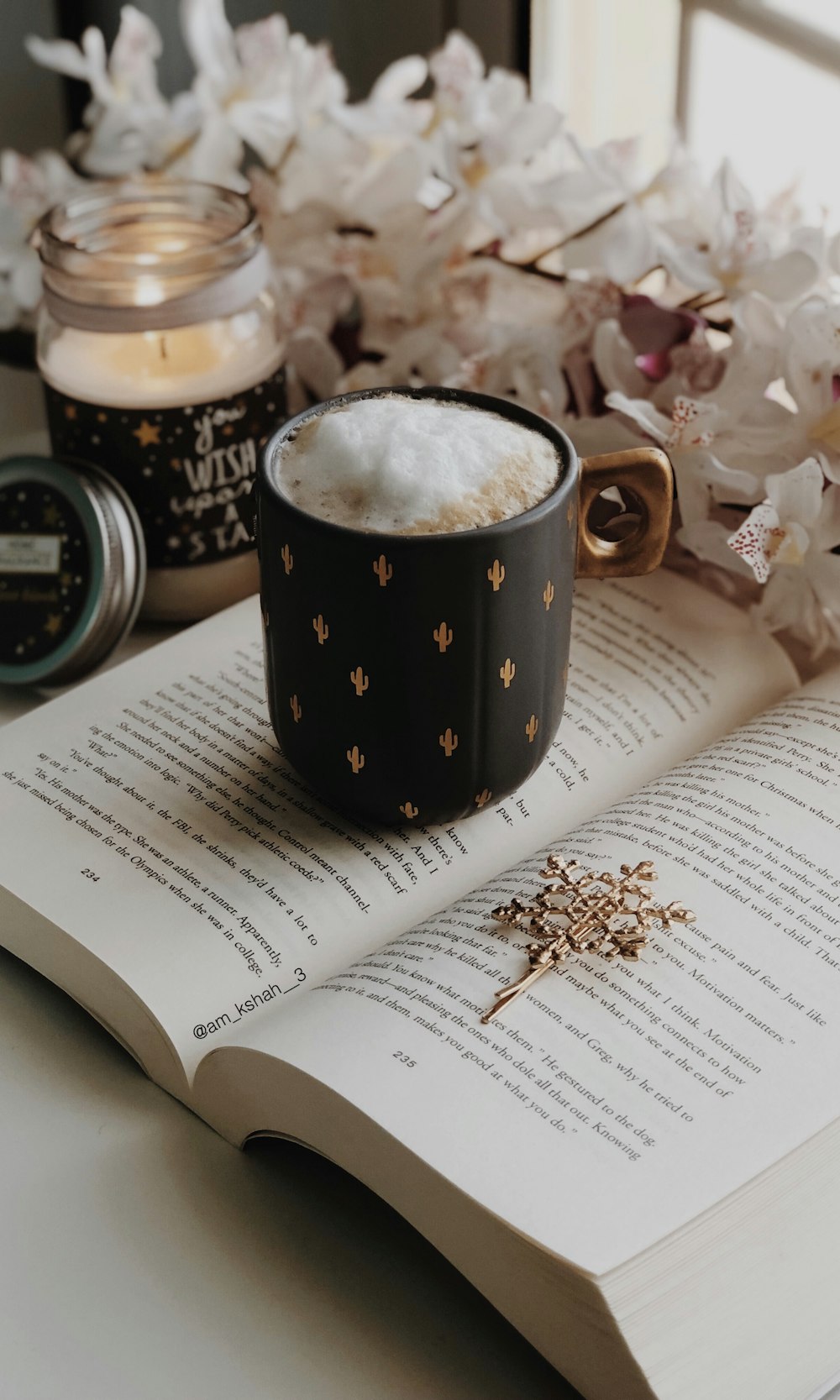 mug on book