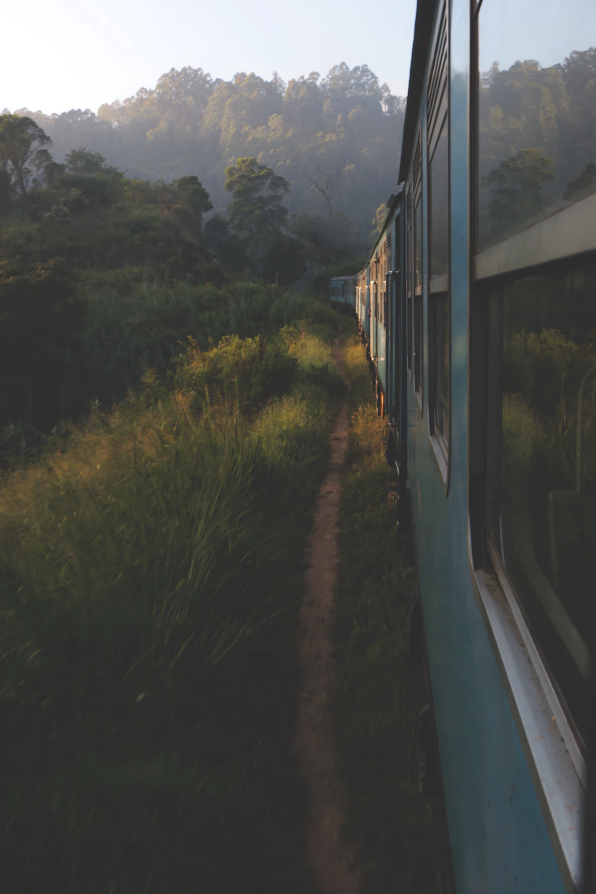 Misty railway through Ella's hills