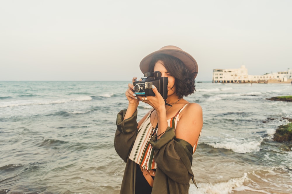 woman taking photo