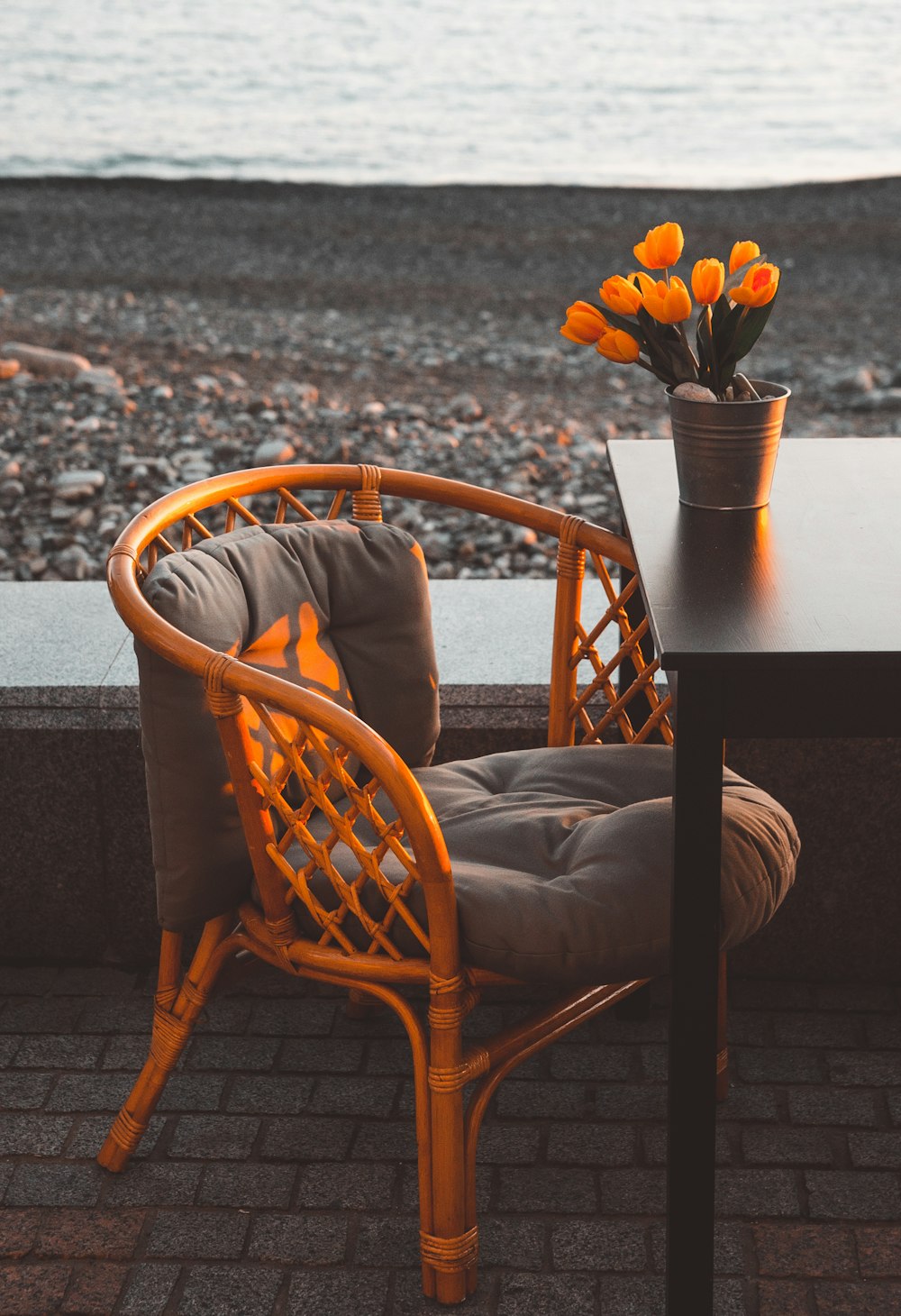 brown wooden armchair