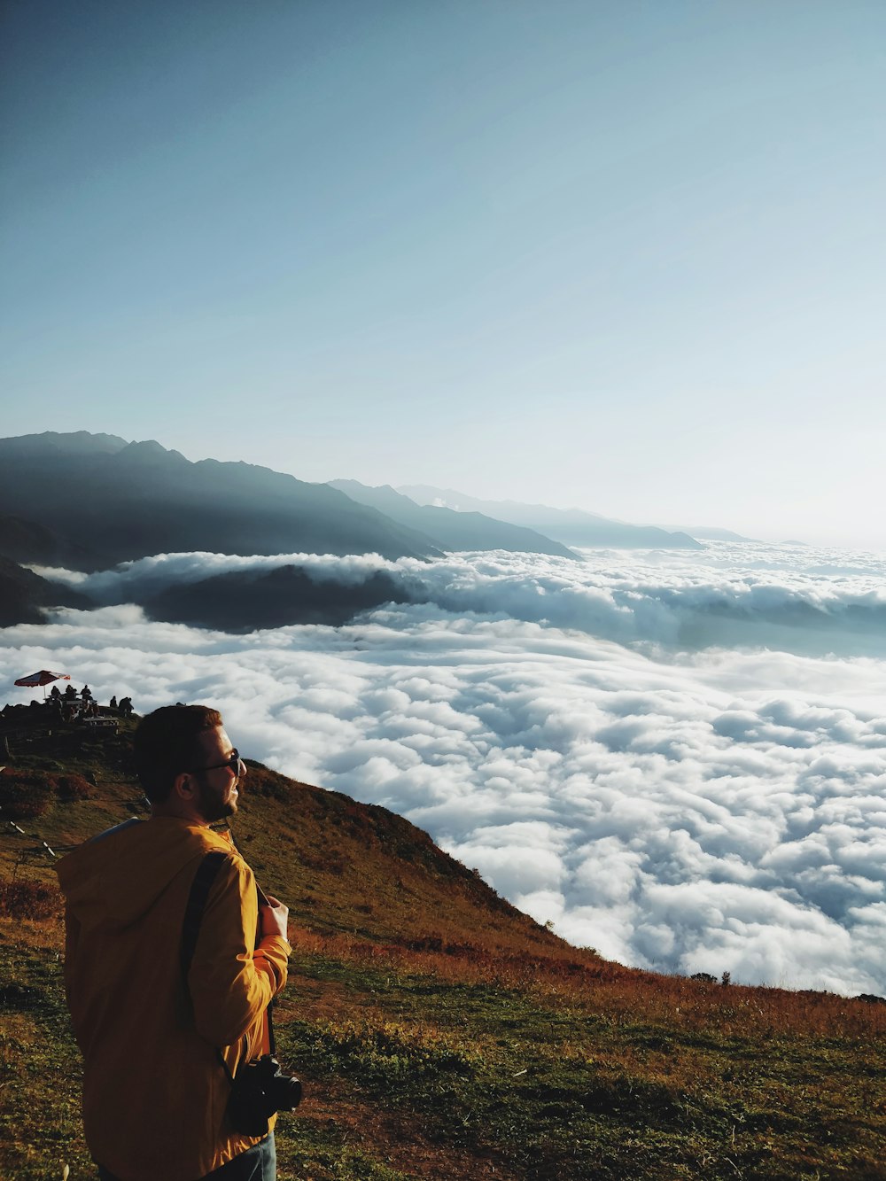 man standing on mountains