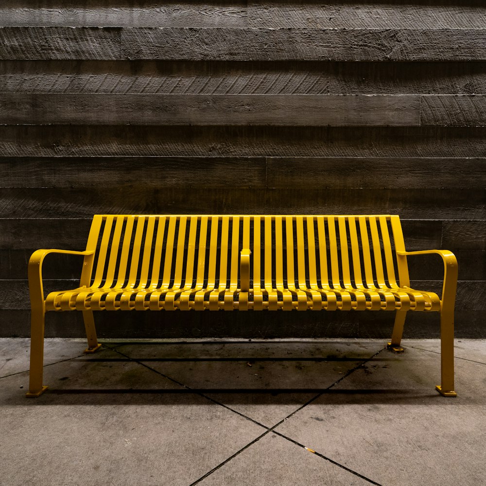 yellow metal bench