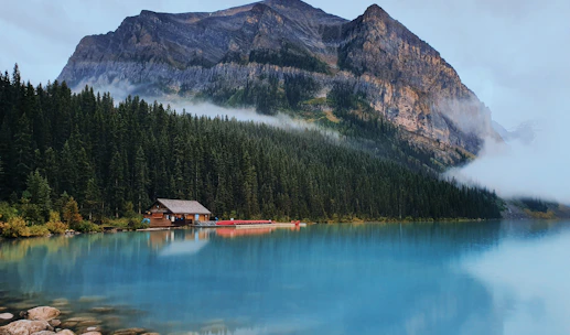 mountain ranges near body of water