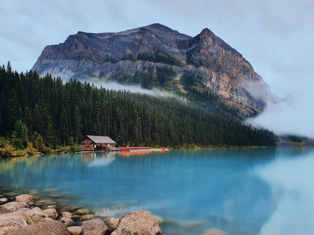 mountain ranges near body of water