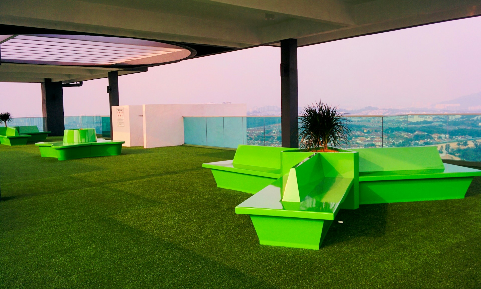 green wooden bench