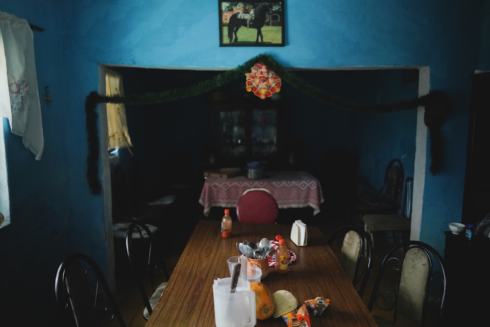 brown wooden table