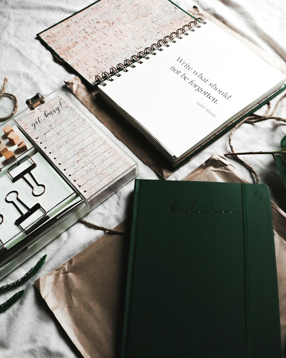 green notebook