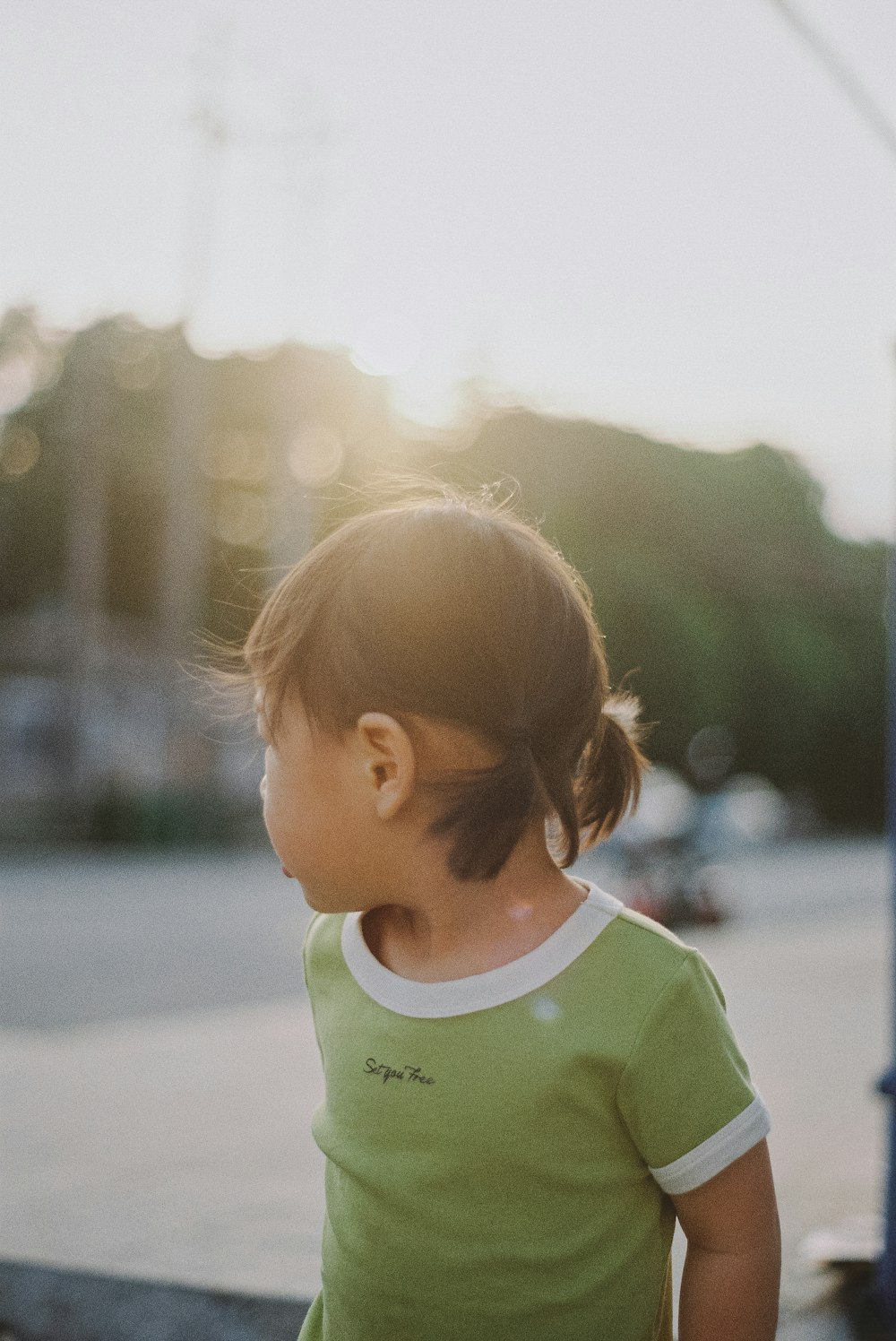 girl wearing green shirt