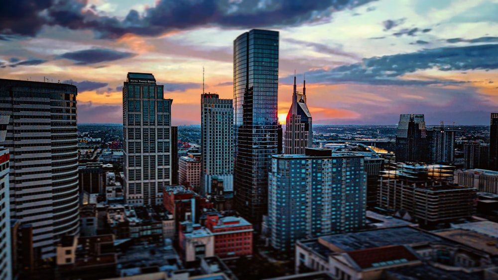 aerial photo of city