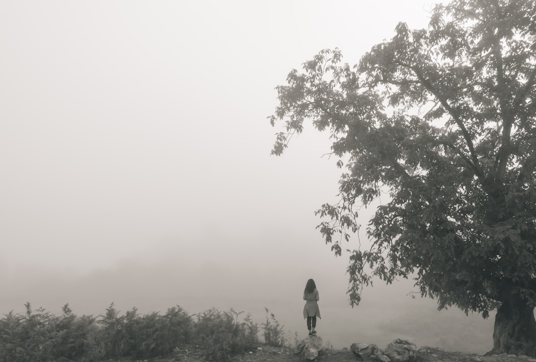 woman standing beside tree during daytime