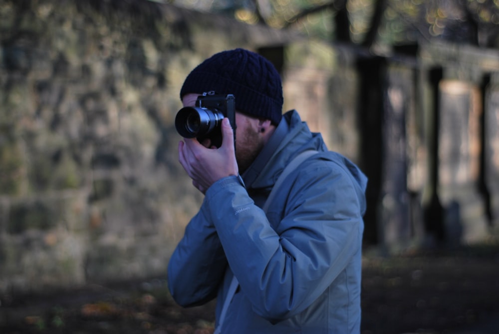 man using camera