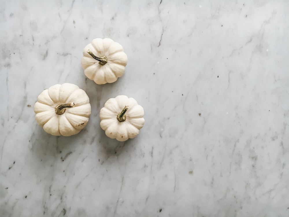 three white squash