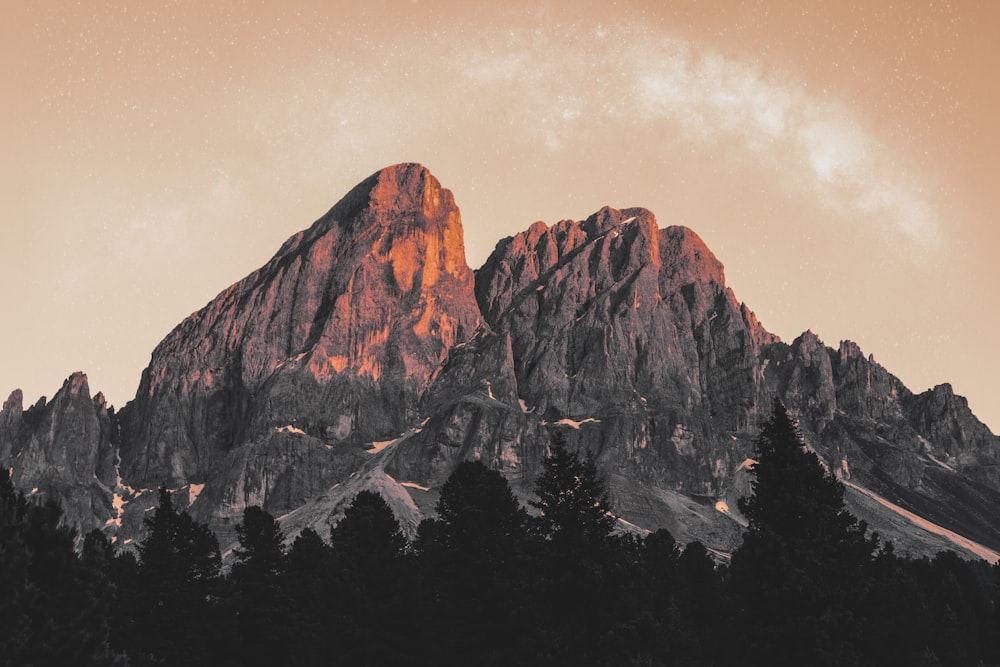 low angle photo of rock formation