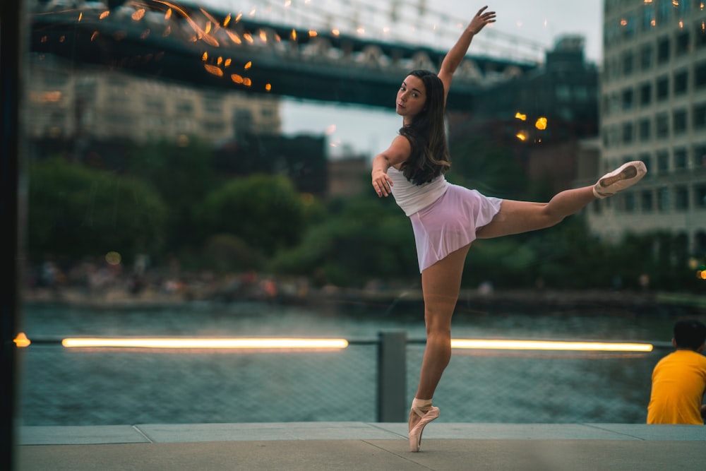 woman doing ballet pose