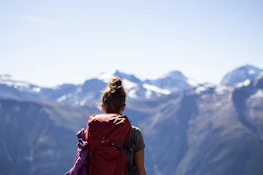 woman near mountain