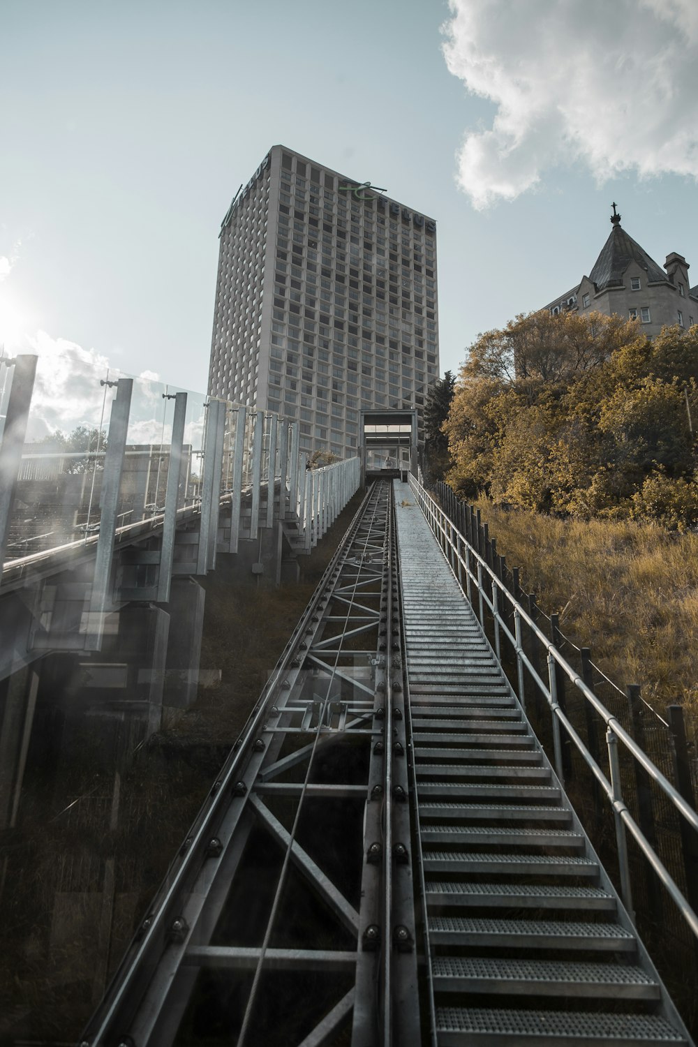 gray stair during daytime