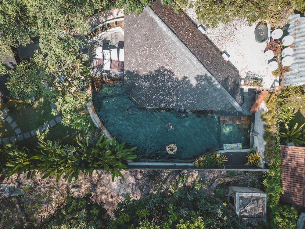 aerial photo of house