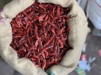 peppers in sack