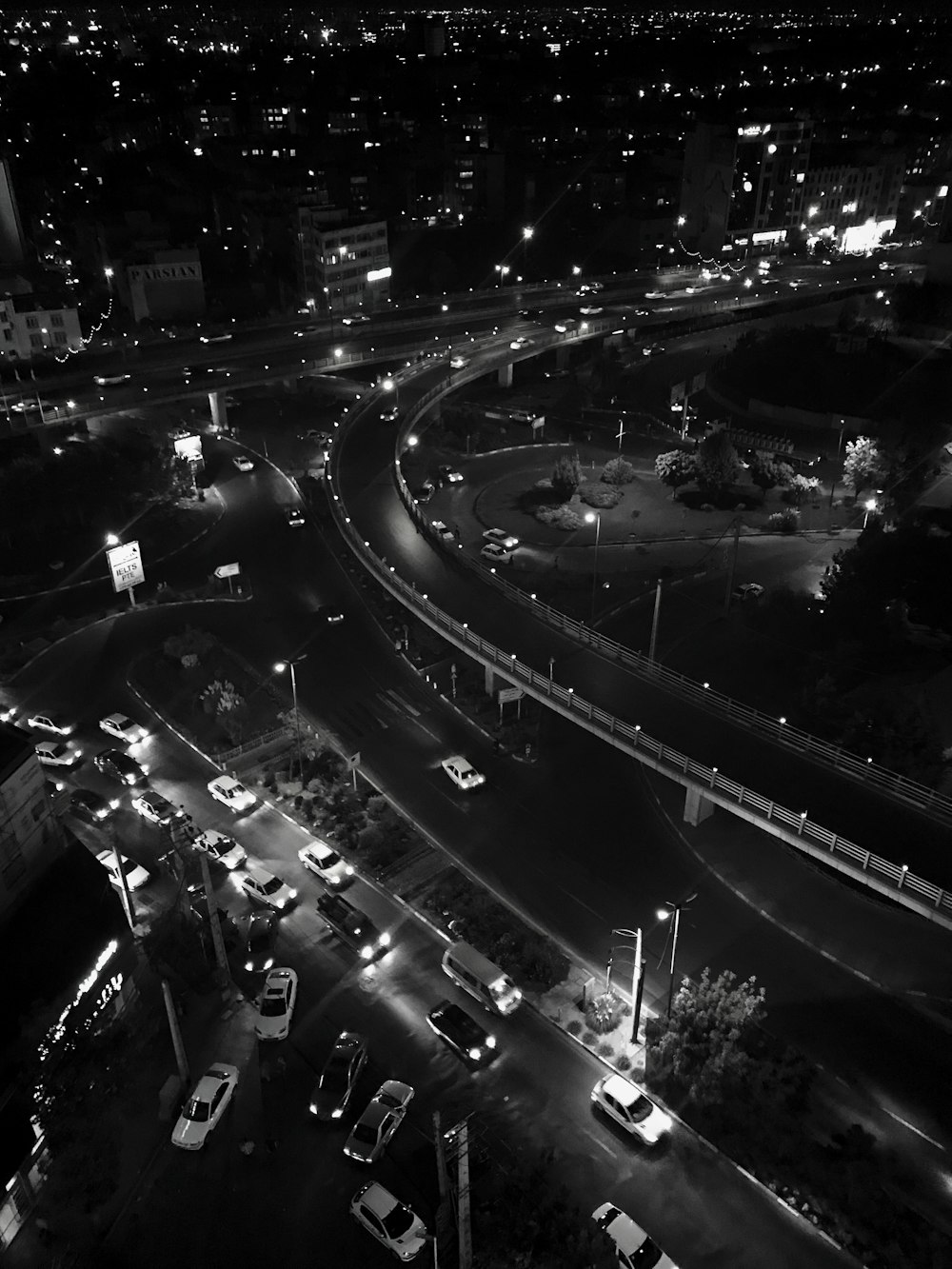 high-angle photography of cars on road