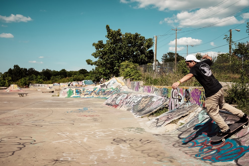 man riding skateboard