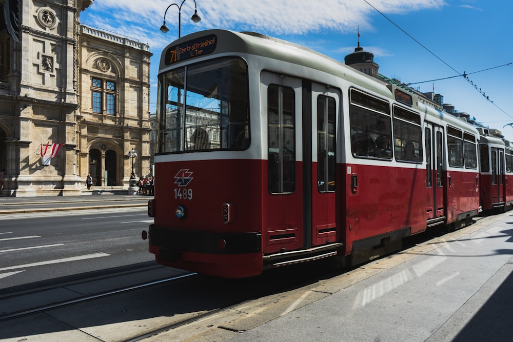 red and grey train