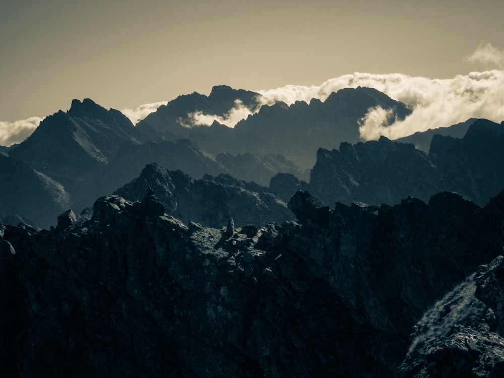 mountain and sea clouds