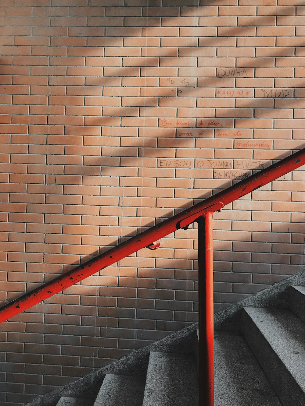 gray concrete stair