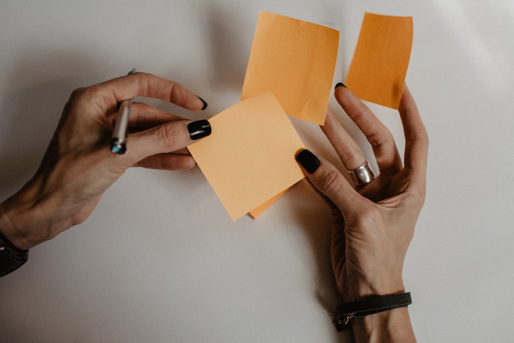 brown sticky notes