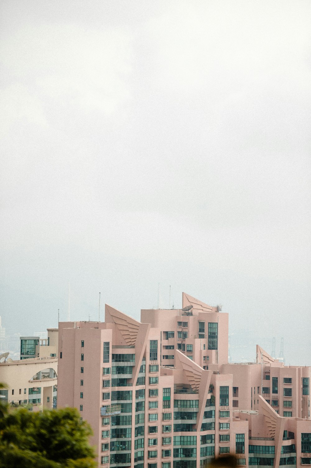 white building under white sky