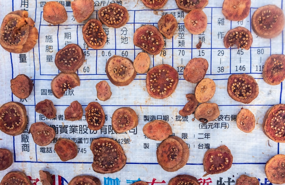 sliced fruits on white printing paper