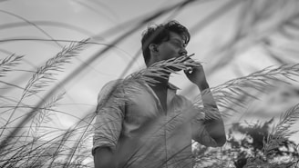 A thought-provoking image depicting a person questioning their surroundings.