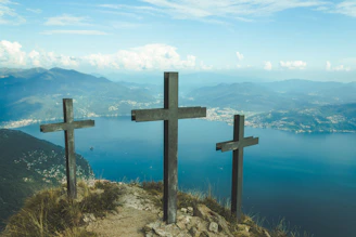 Three crosses representing faith and redemption