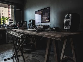 brown wooden table