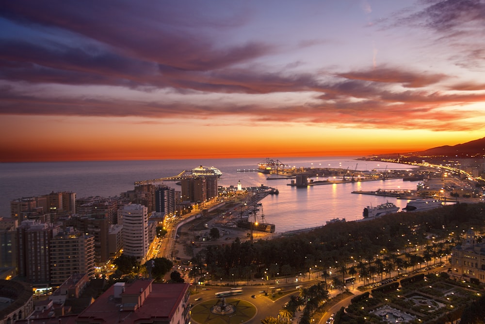 aerial photo of city