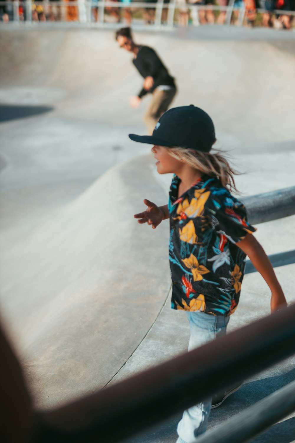 toddler on skate park