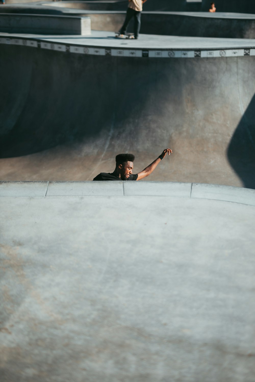 man on skateboard track