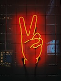 peace sign neon signage