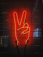 peace sign neon signage