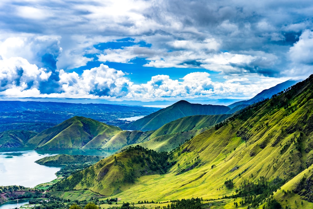 aerial photo of mountains