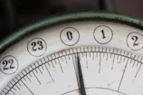 Close-up of a clock showing time ticking towards an event.