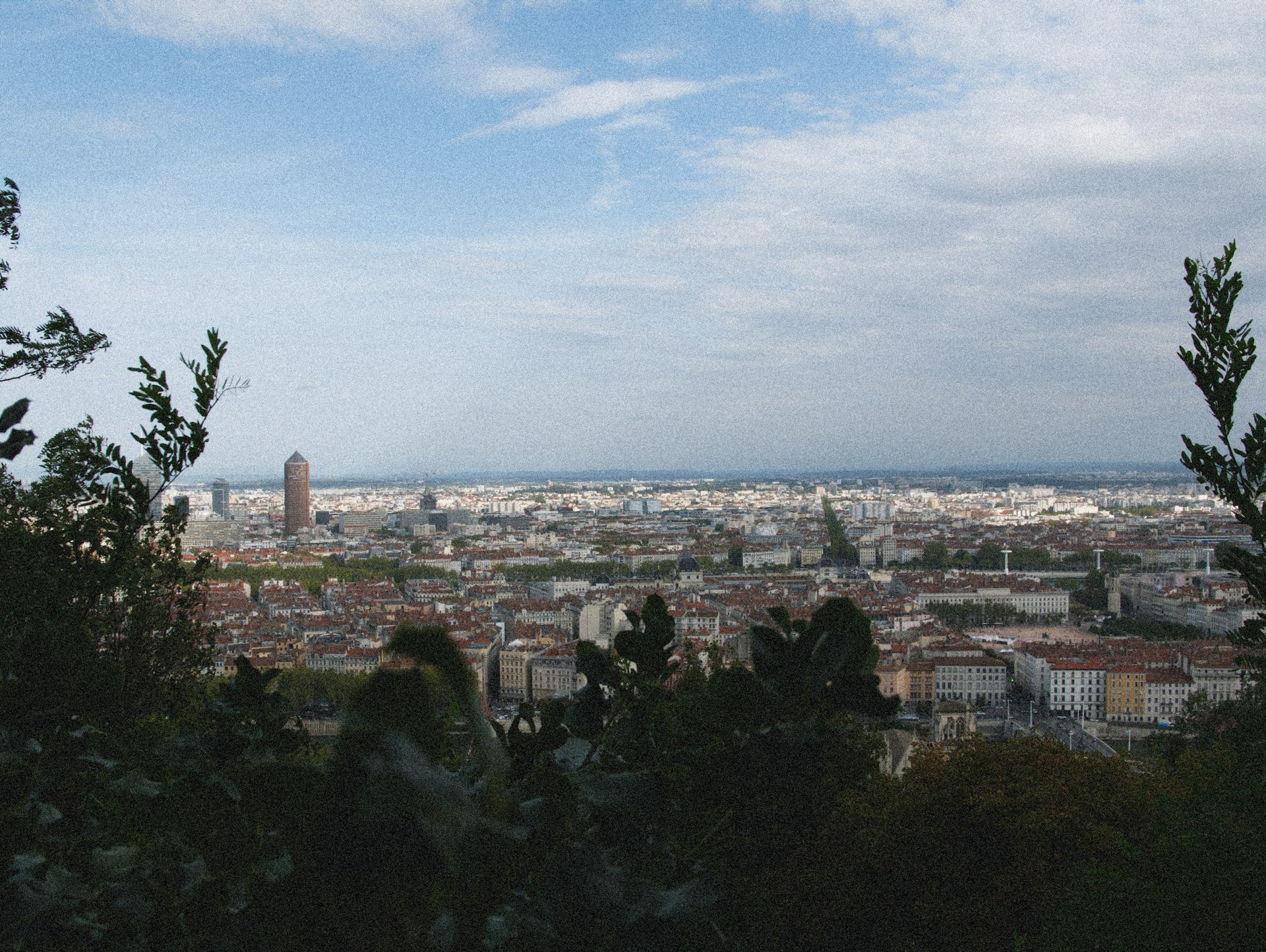 a view of a city from the top of a hill