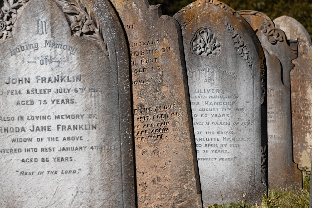 gray tombstones