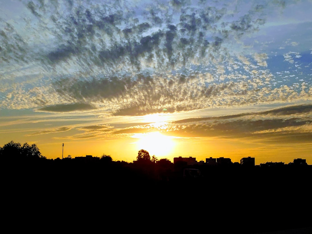 silhouette photography of buildings