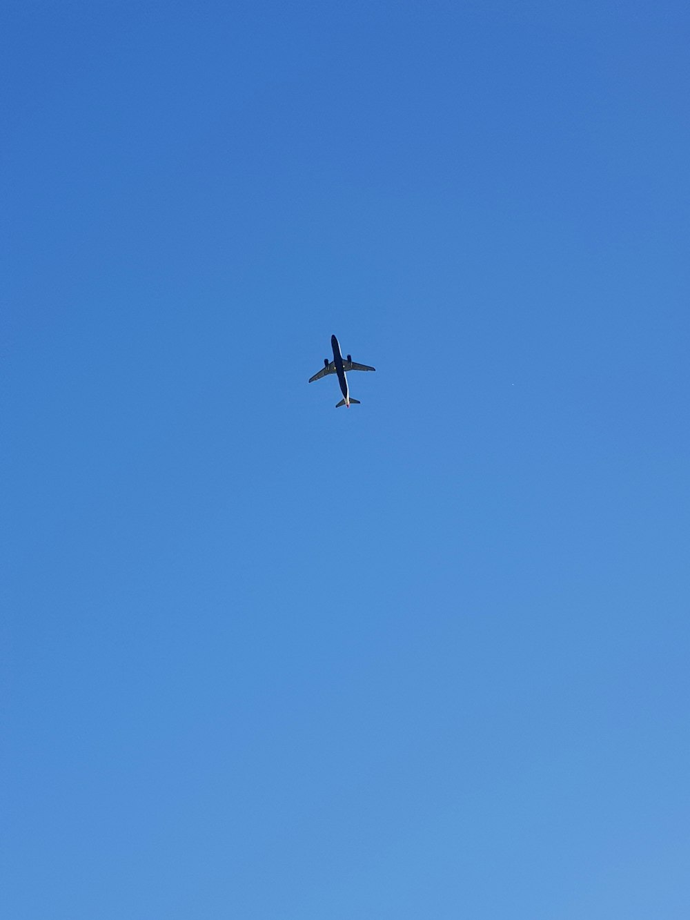 Un aereo vola alto nel cielo