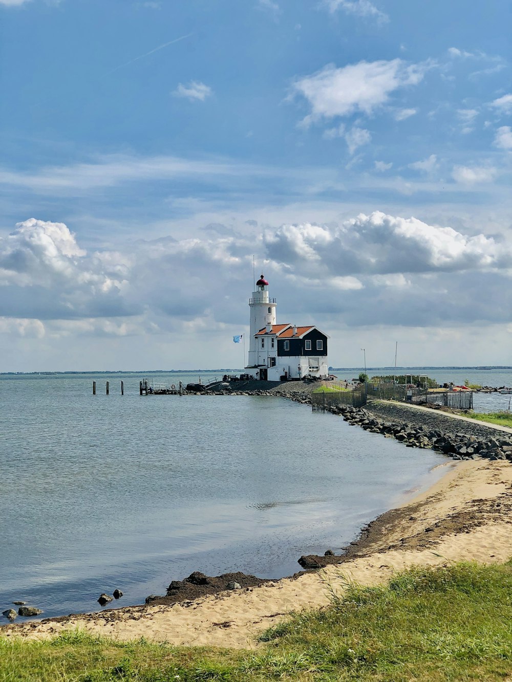 white and red lighthouse