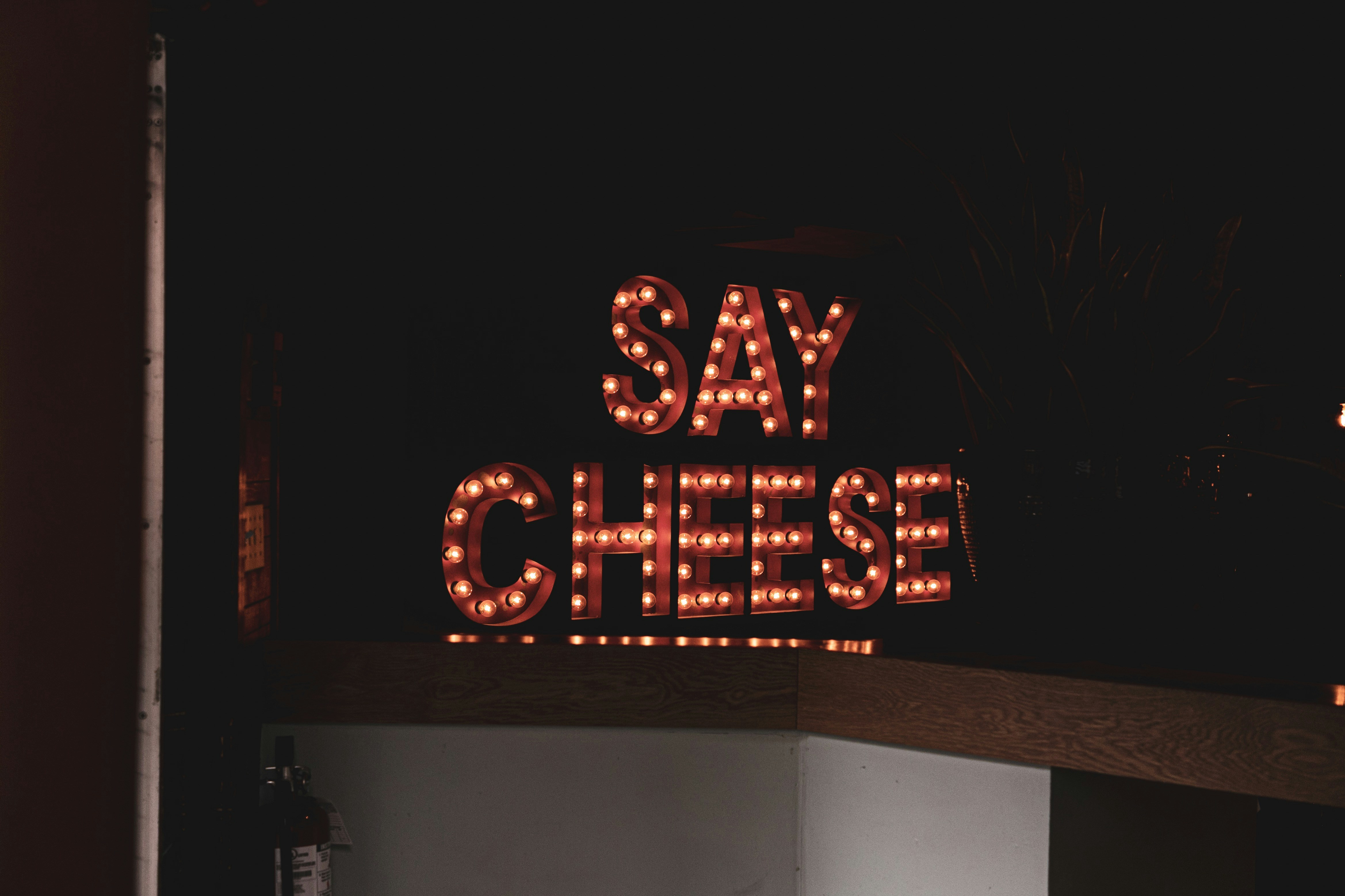 say cheese marquee sign