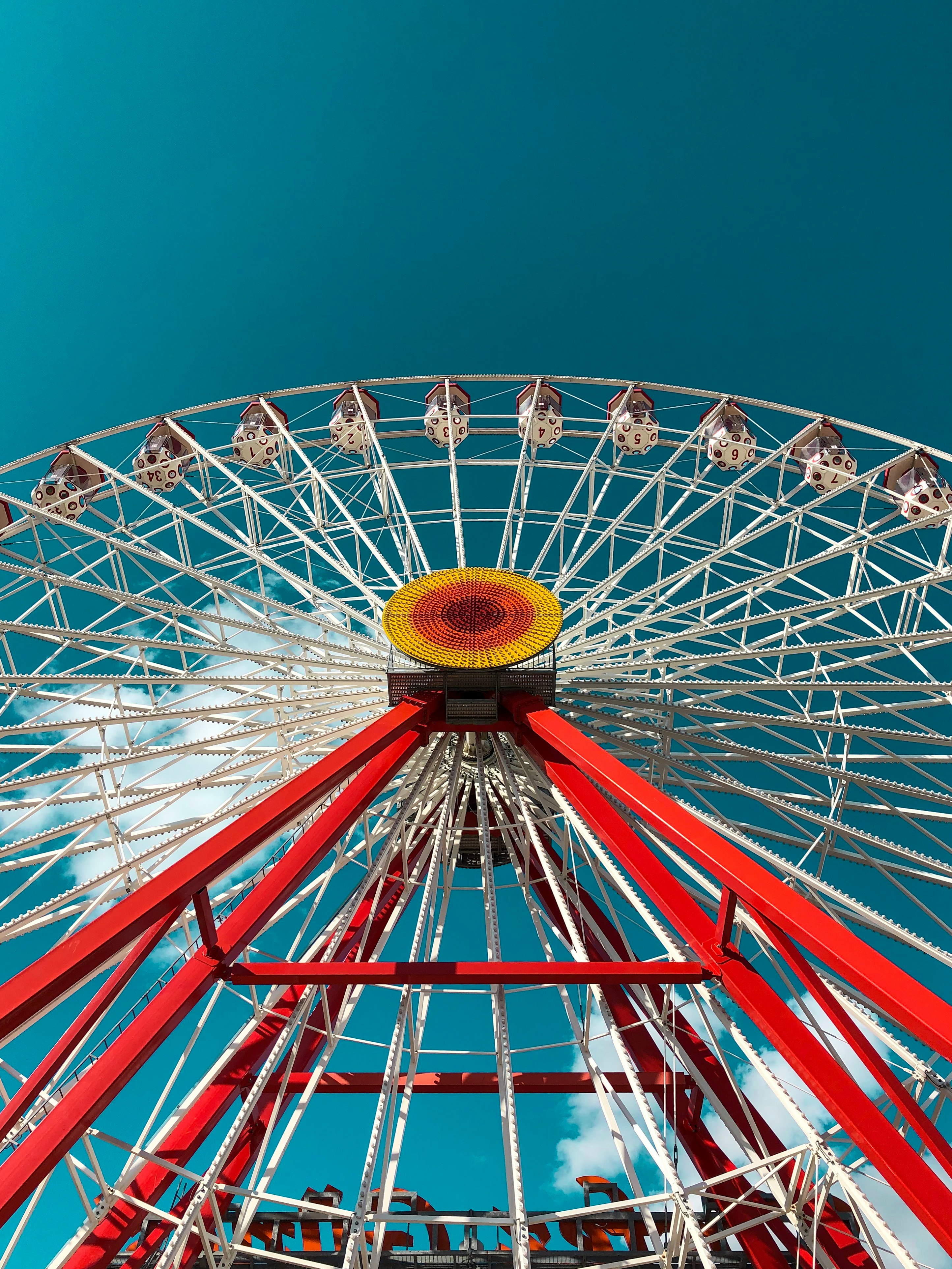 red and white ferris wheel